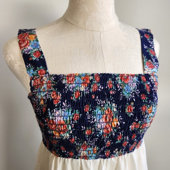 Vintage Honolulu Hawaii Smocked Tank Midi Dress Summer Retro Tiki Beach Resort - Picture 4 of 16